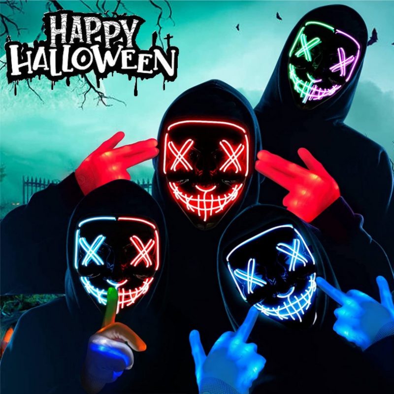 Scary Halloween Cosplay Light  - Led Purge Mask Halloween recension och pris