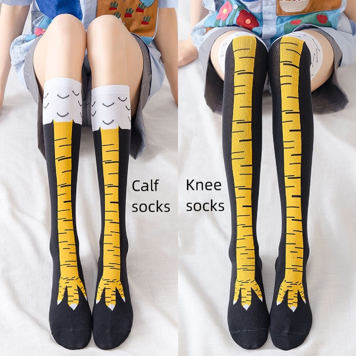 1/2 Pairs Women Knee High Sock - Funny Chicken Leg Socks recension och pris