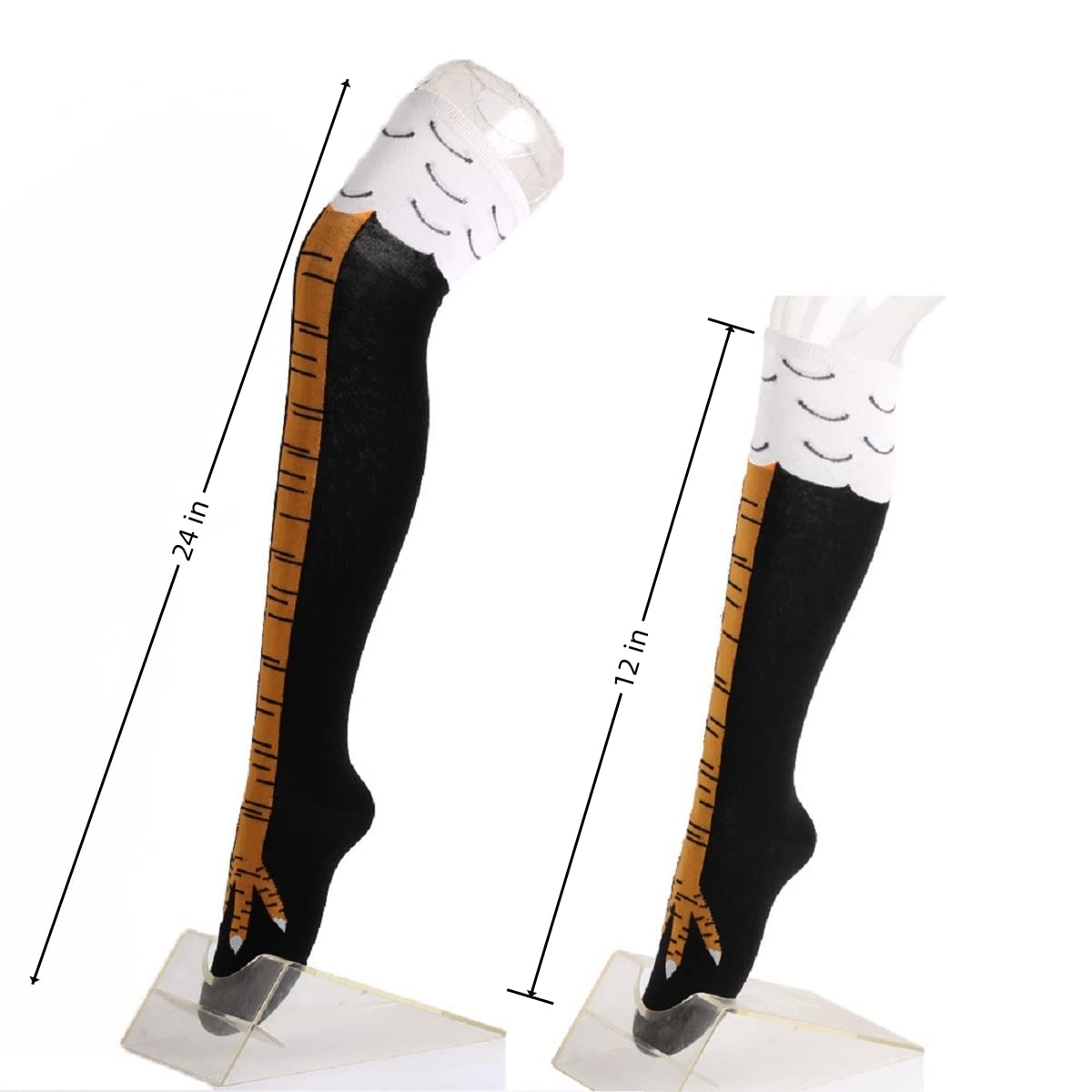 1/2 Pairs Women Knee High Sock - Funny Chicken Leg Socks recension och pris