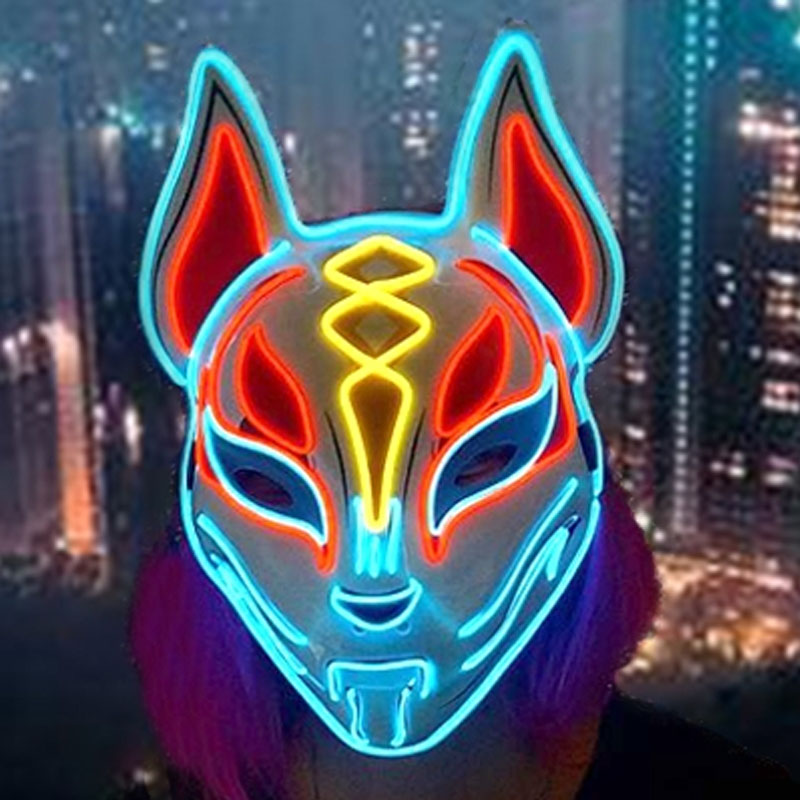Glowing  Demon Slayer Mask Cos - Led Purge Mask Halloween recension och pris