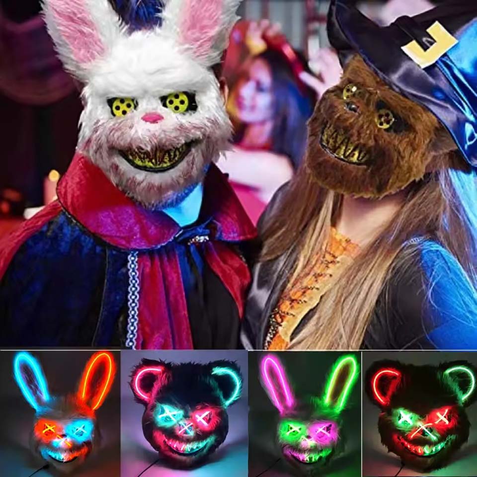 LED Bloody Rabbit Mask Glowing - Led Purge Mask Halloween recension och pris