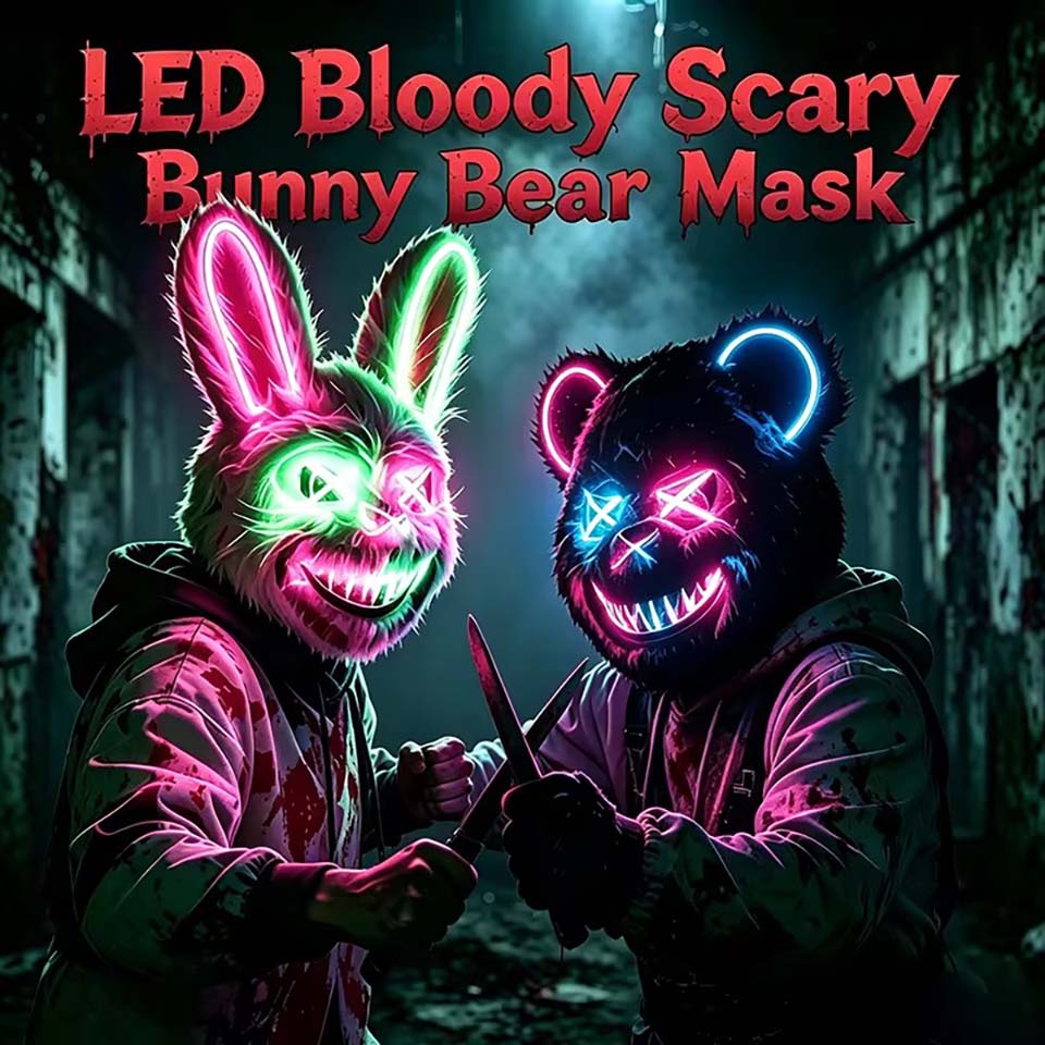 LED Bloody Rabbit Mask Glowing - Led Purge Mask Halloween recension och pris