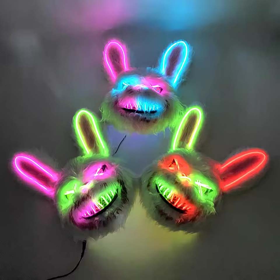LED Bloody Rabbit Mask Glowing - Led Purge Mask Halloween recension och pris