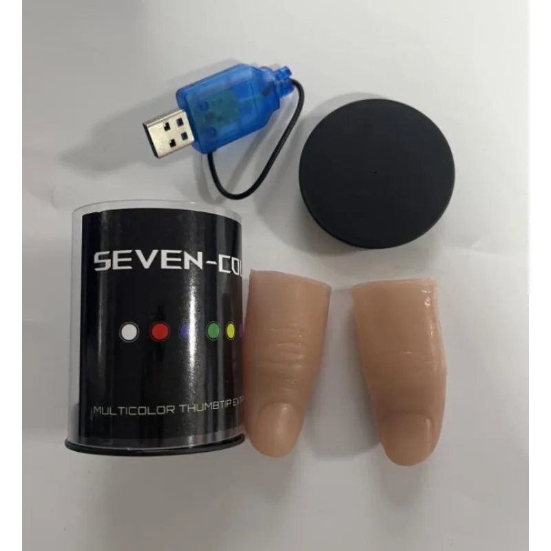 Seven Colors LED Light Thumb T - Thumb Tip Magic Trick Set recension och pris